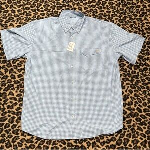 NWT HUK FISHING Tide Point Break Mini Check short sleeve shirt